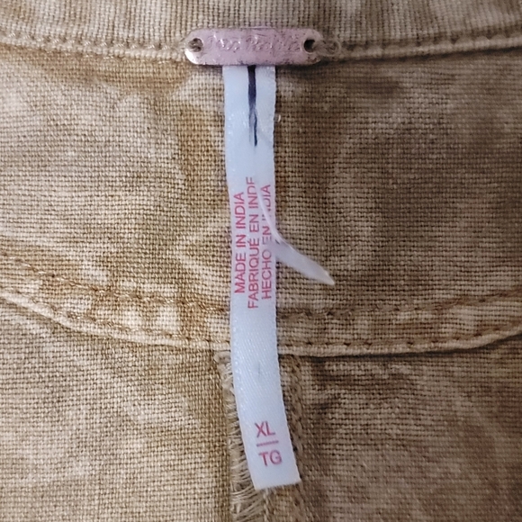 Free People Rhodes Chino Romper, Wheat Fields (Gold), XL, NWOT - Picture 8 of 9